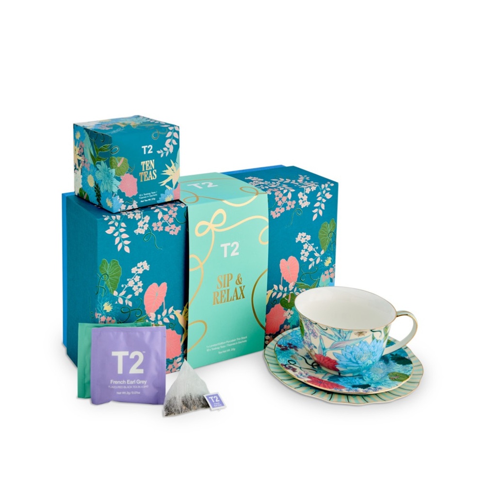 Sip & Relax Tea Set - Blue Floral